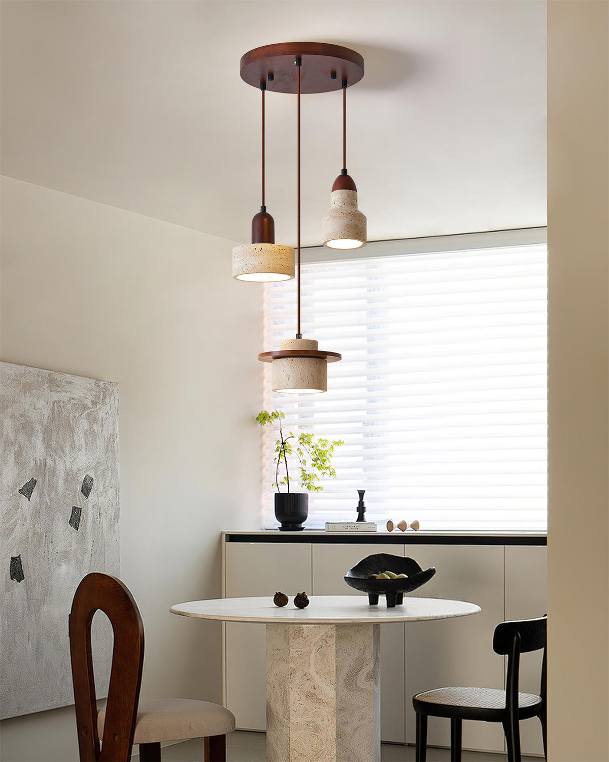 Eluno lámpara colgante multi-luz travertino