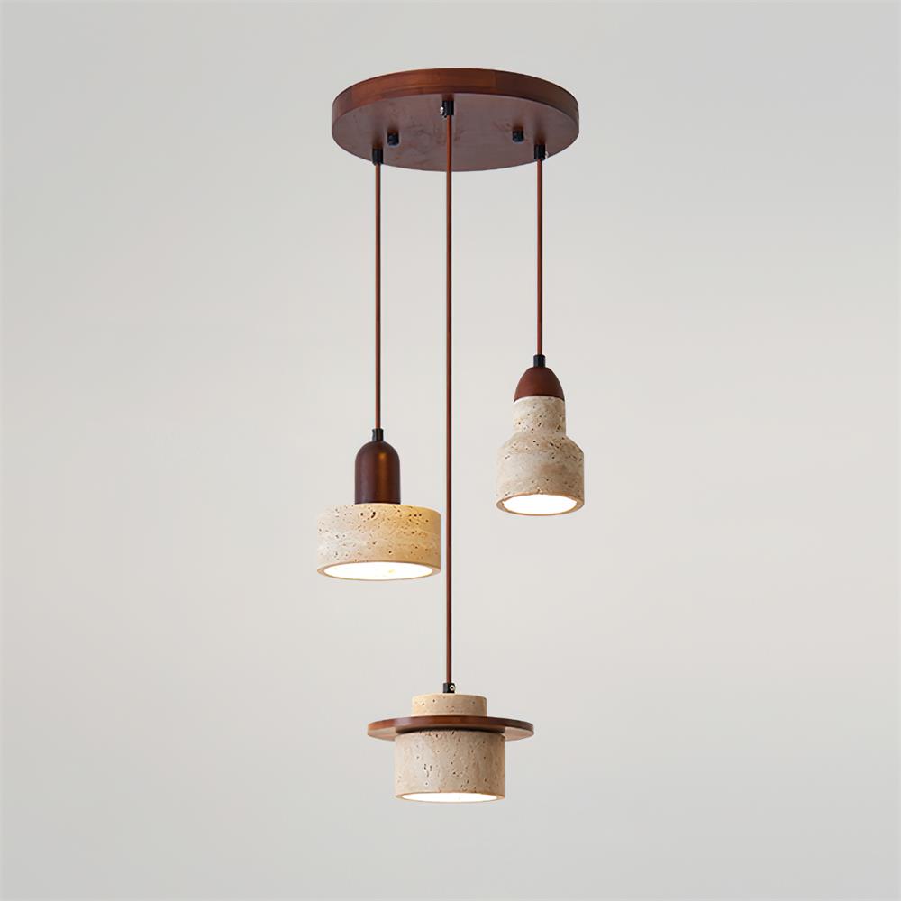 Eluno lámpara colgante multi-luz travertino