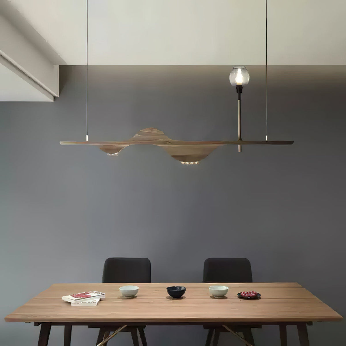 Cushais lámpara colgante onda de madera
