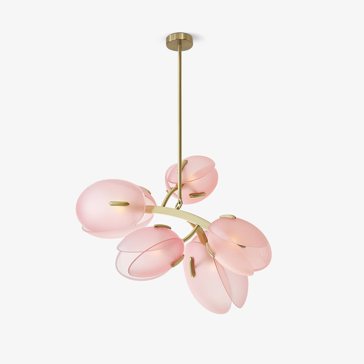 Lámpara de araña flor contemporánea de vidrio