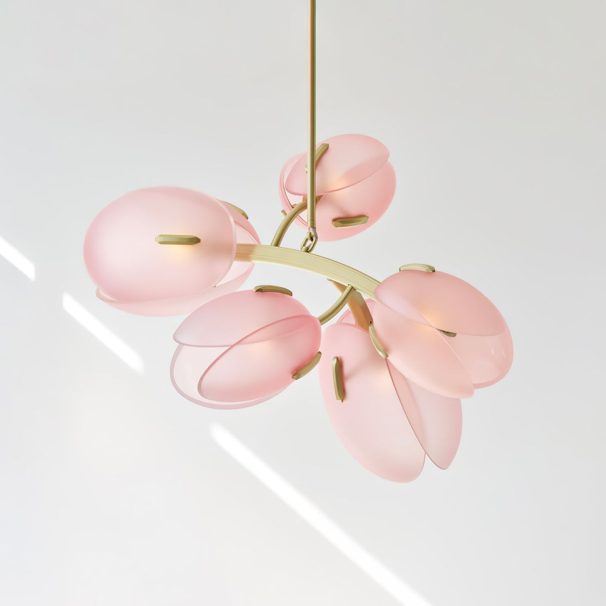 Lámpara de araña flor contemporánea de vidrio