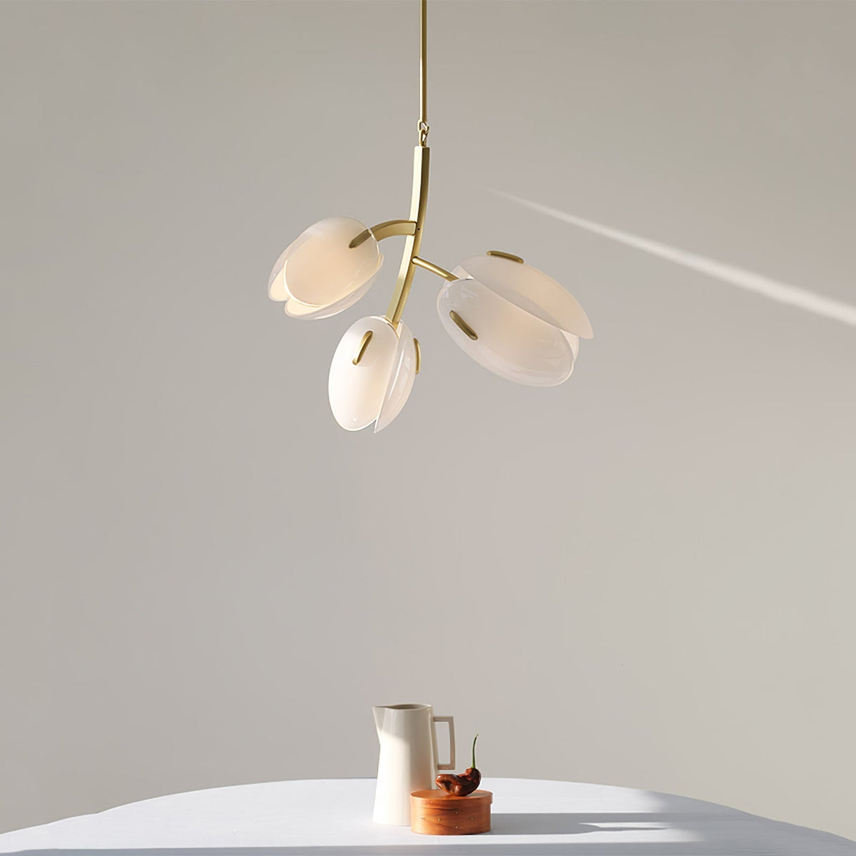 Lámpara de araña flor contemporánea de vidrio