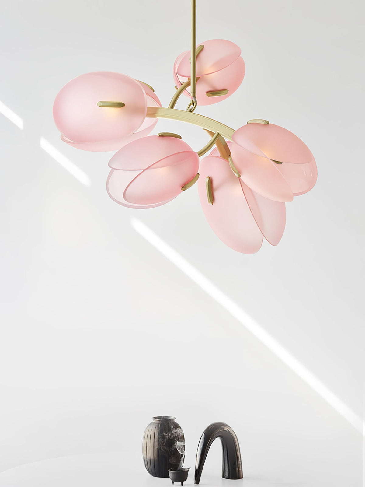 Lámpara de araña flor contemporánea de vidrio
