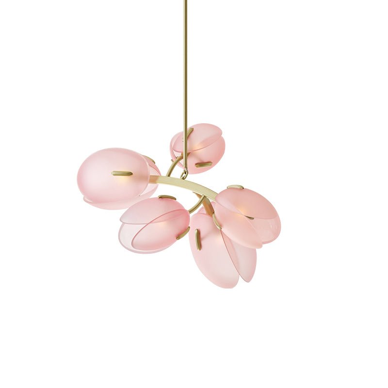 Lámpara de araña flor contemporánea de vidrio