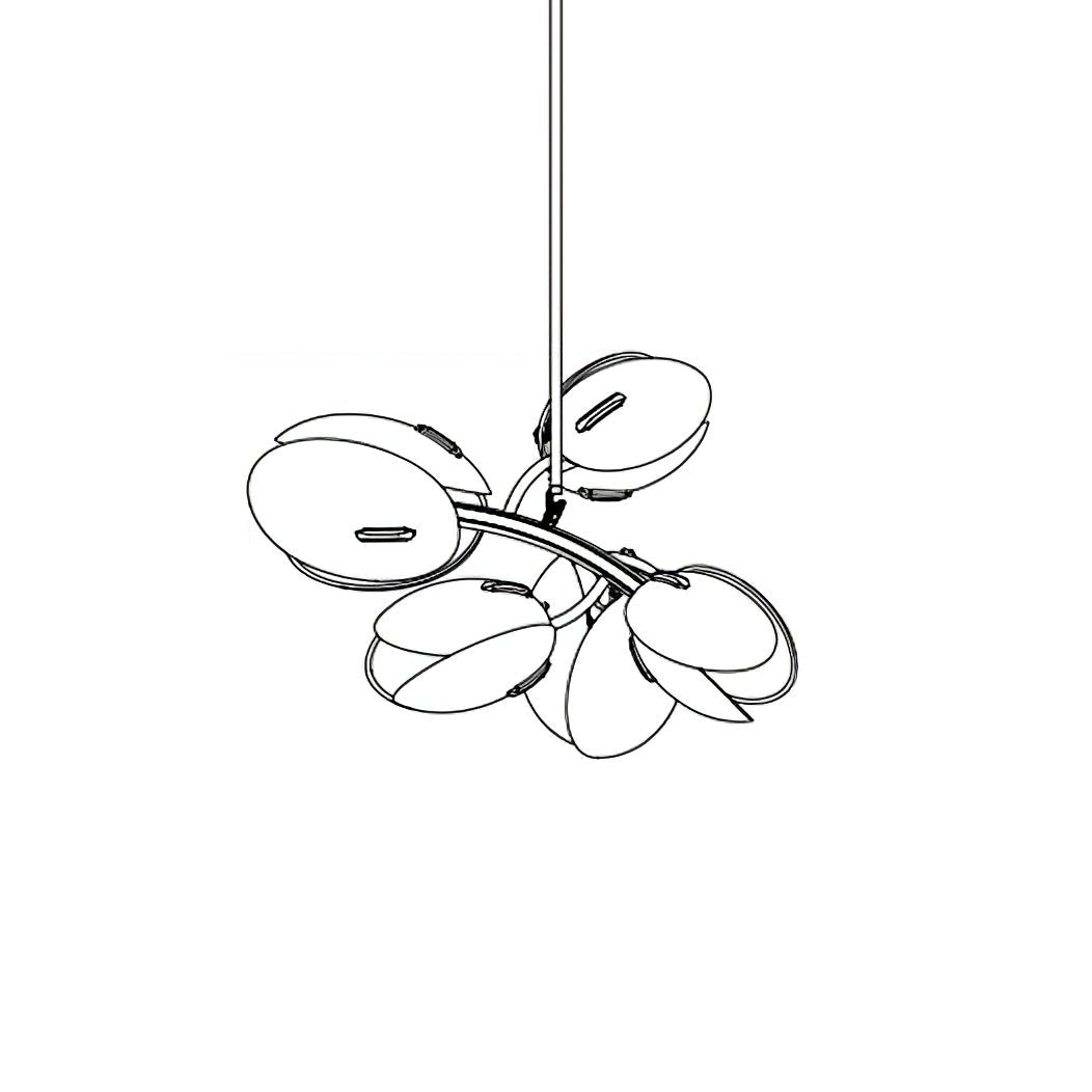 Lámpara de araña flor contemporánea de vidrio