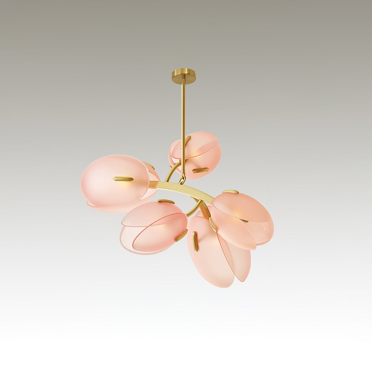 Lámpara de araña flor contemporánea de vidrio
