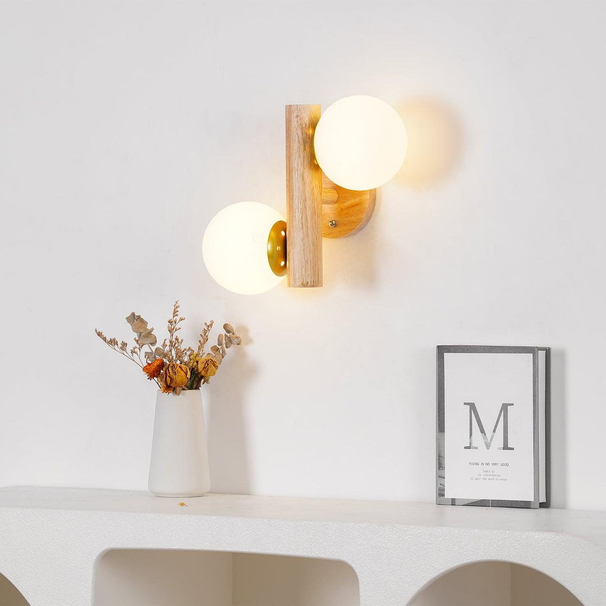 Fioran aplique de pared de madera estilo escandinavo