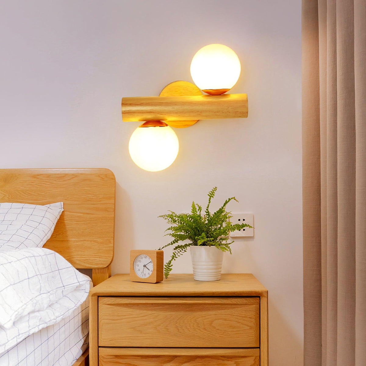 Fioran aplique de pared de madera estilo escandinavo
