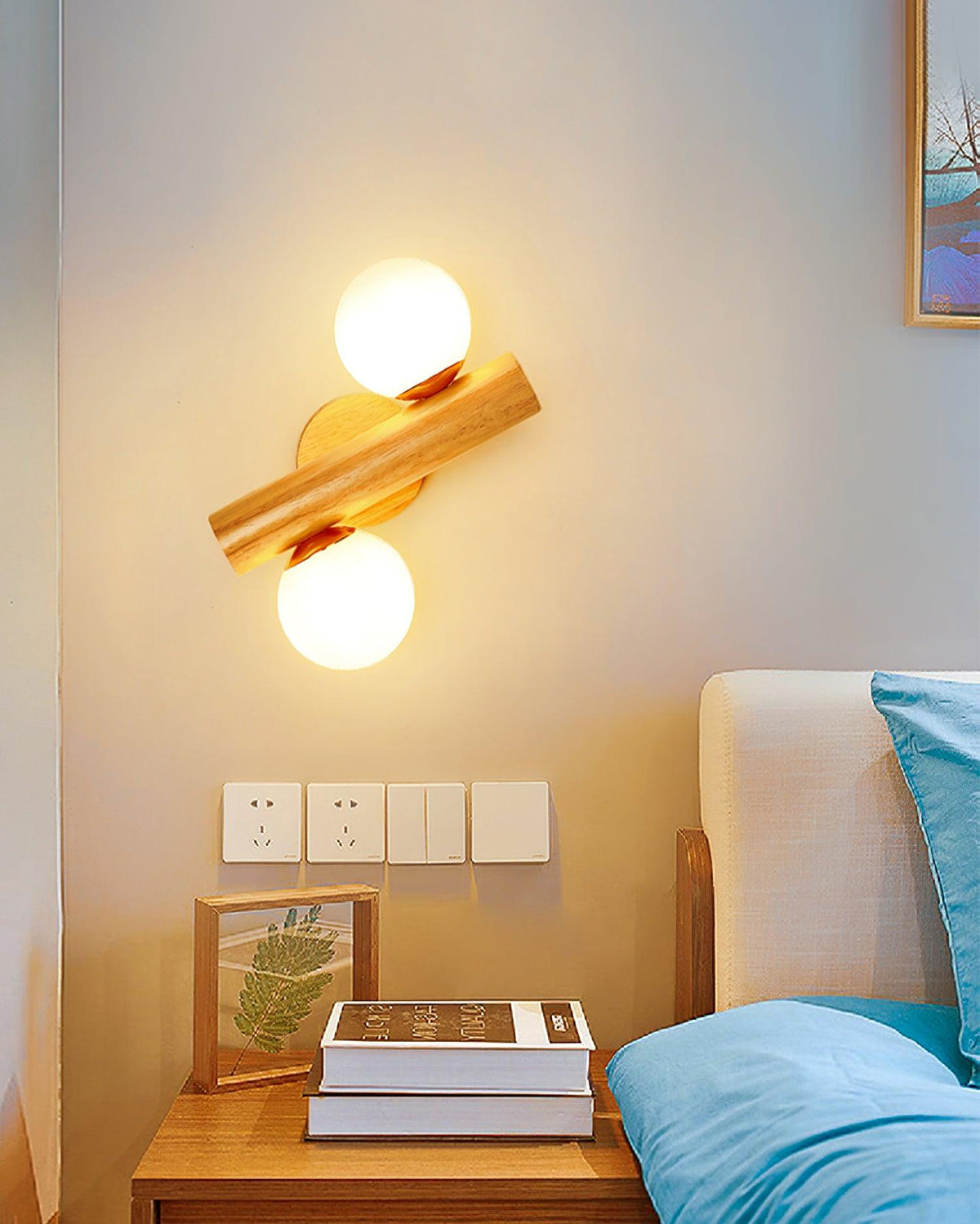 Fioran aplique de pared de madera estilo escandinavo