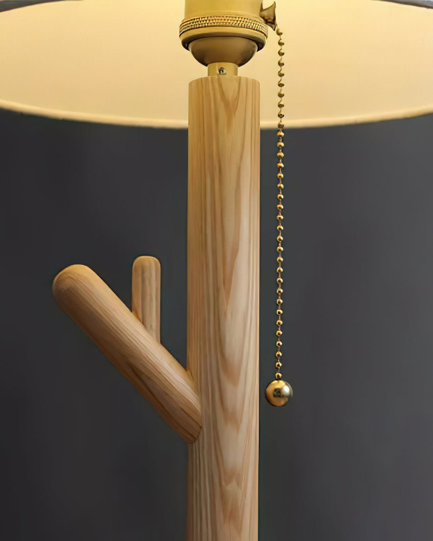 Lámpara de mesa rústica de madera nogal
