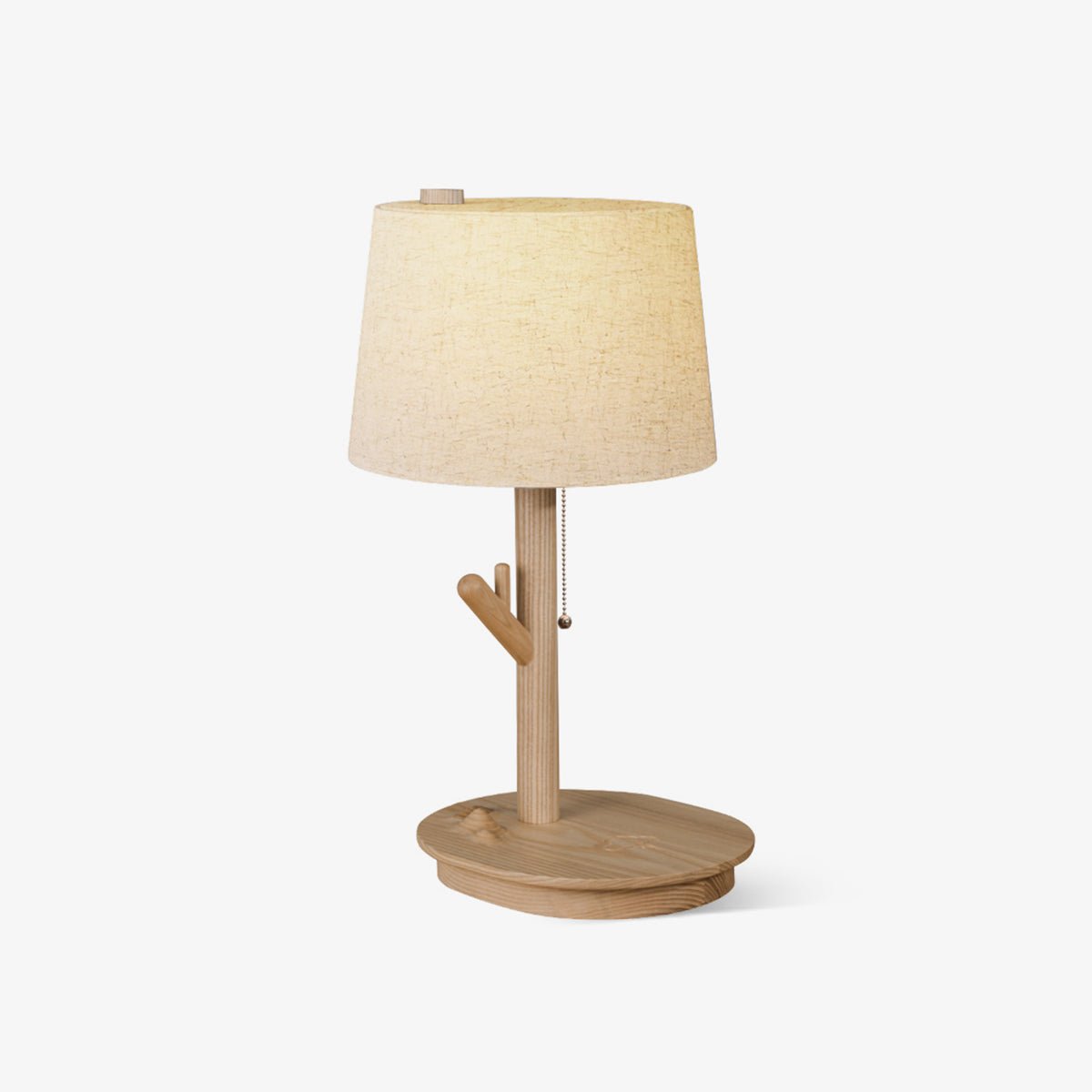 Lámpara de mesa rústica de madera nogal