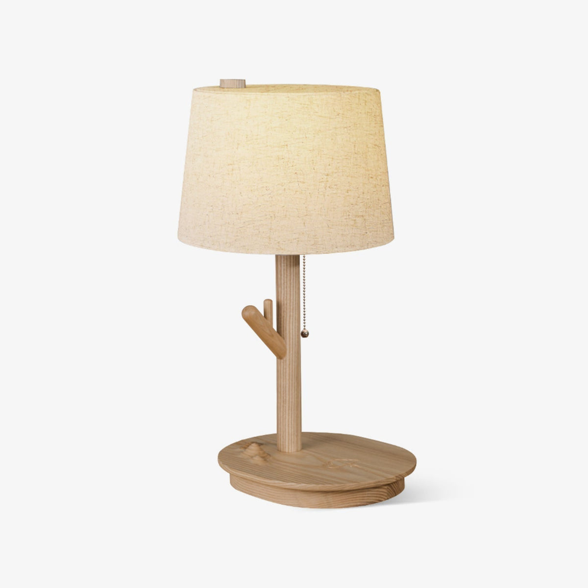 Lámpara de mesa rústica de madera nogal