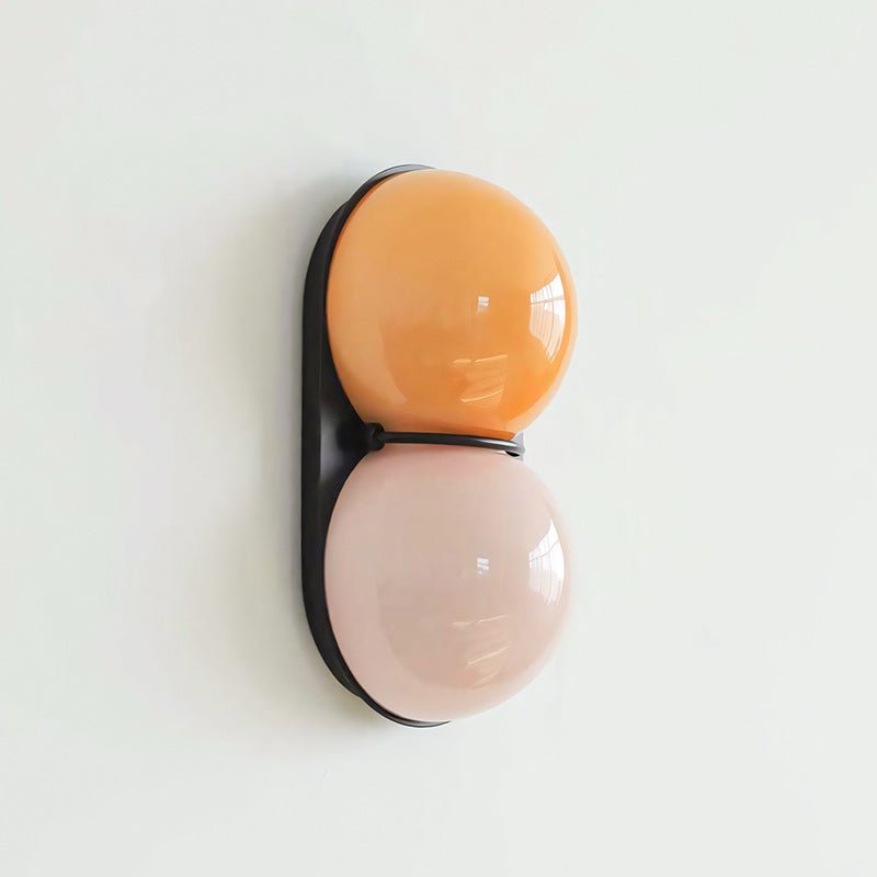 Two aplique de pared Globo vidrio
