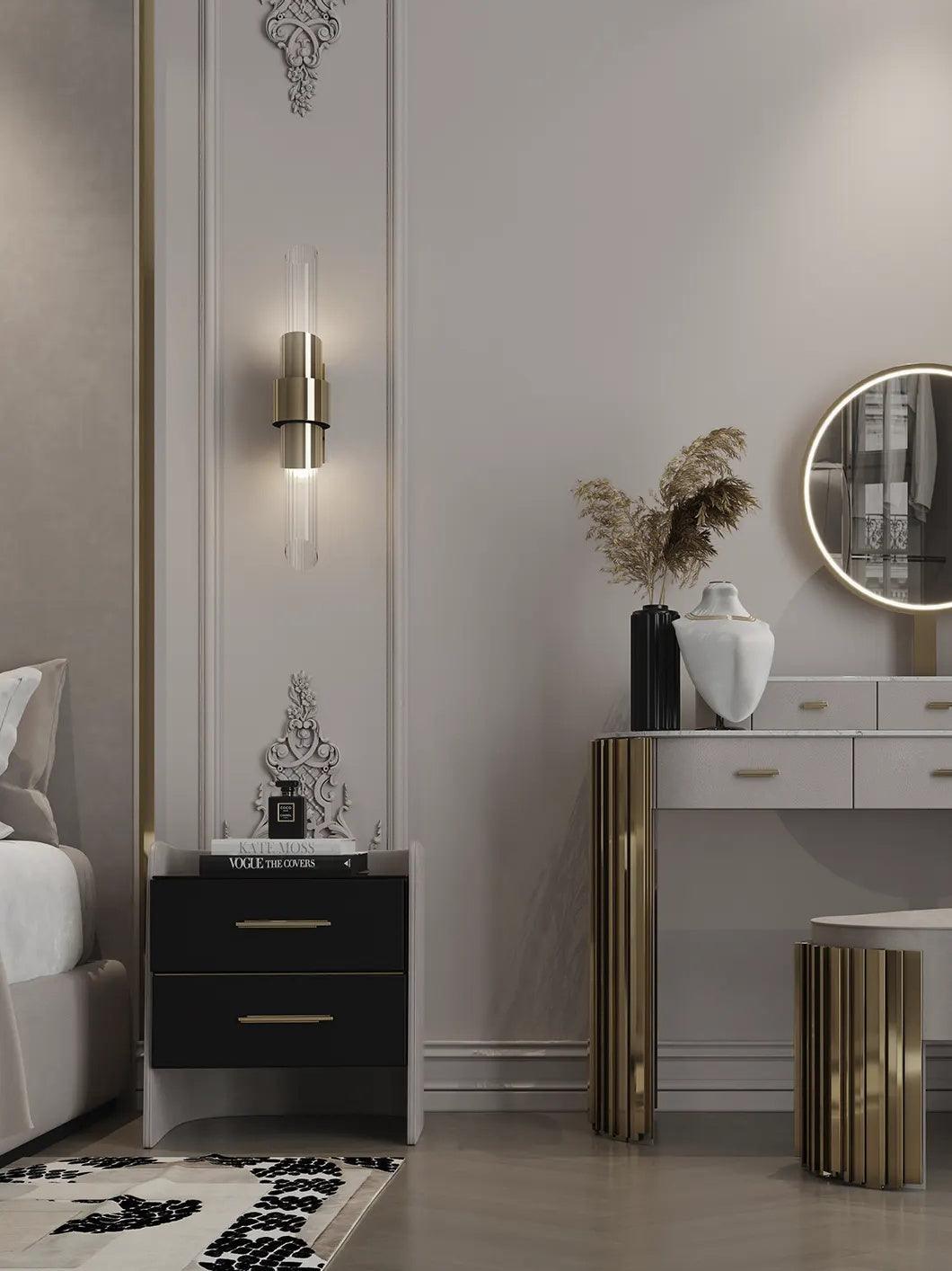 Seluise aplique de pared nórdico pequeño de cristal y metal