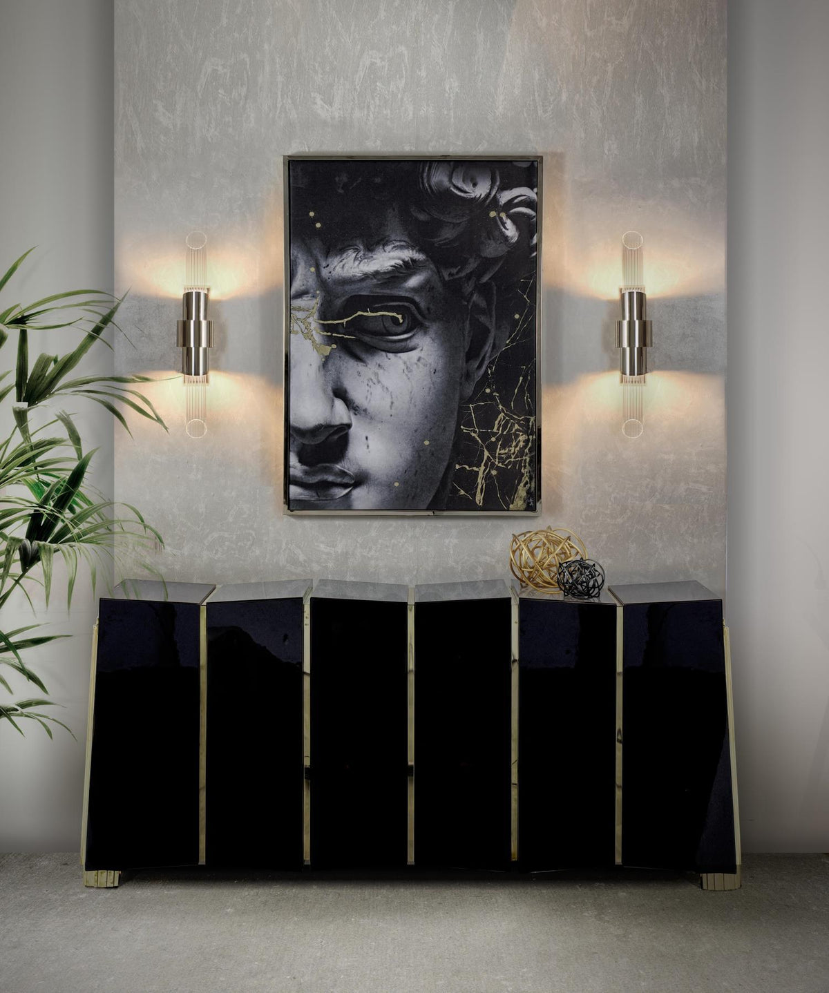 Seluise aplique de pared nórdico pequeño de cristal y metal