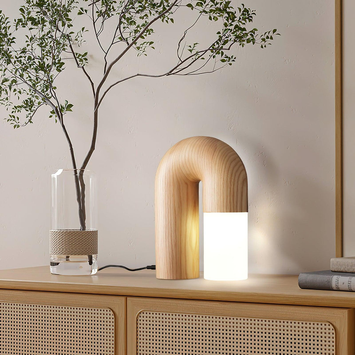 Arch lámpara de mesa de madera