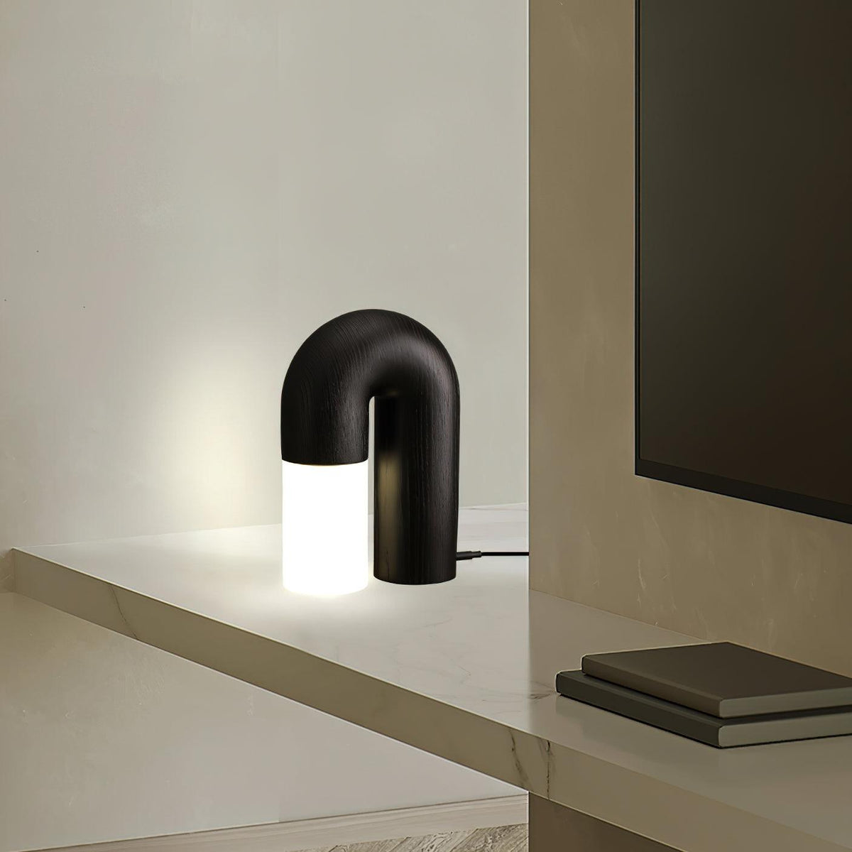 Arch lámpara de mesa de madera