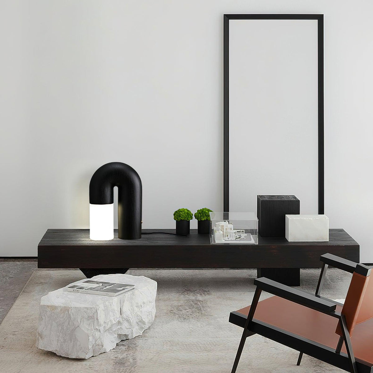 Arch lámpara de mesa de madera