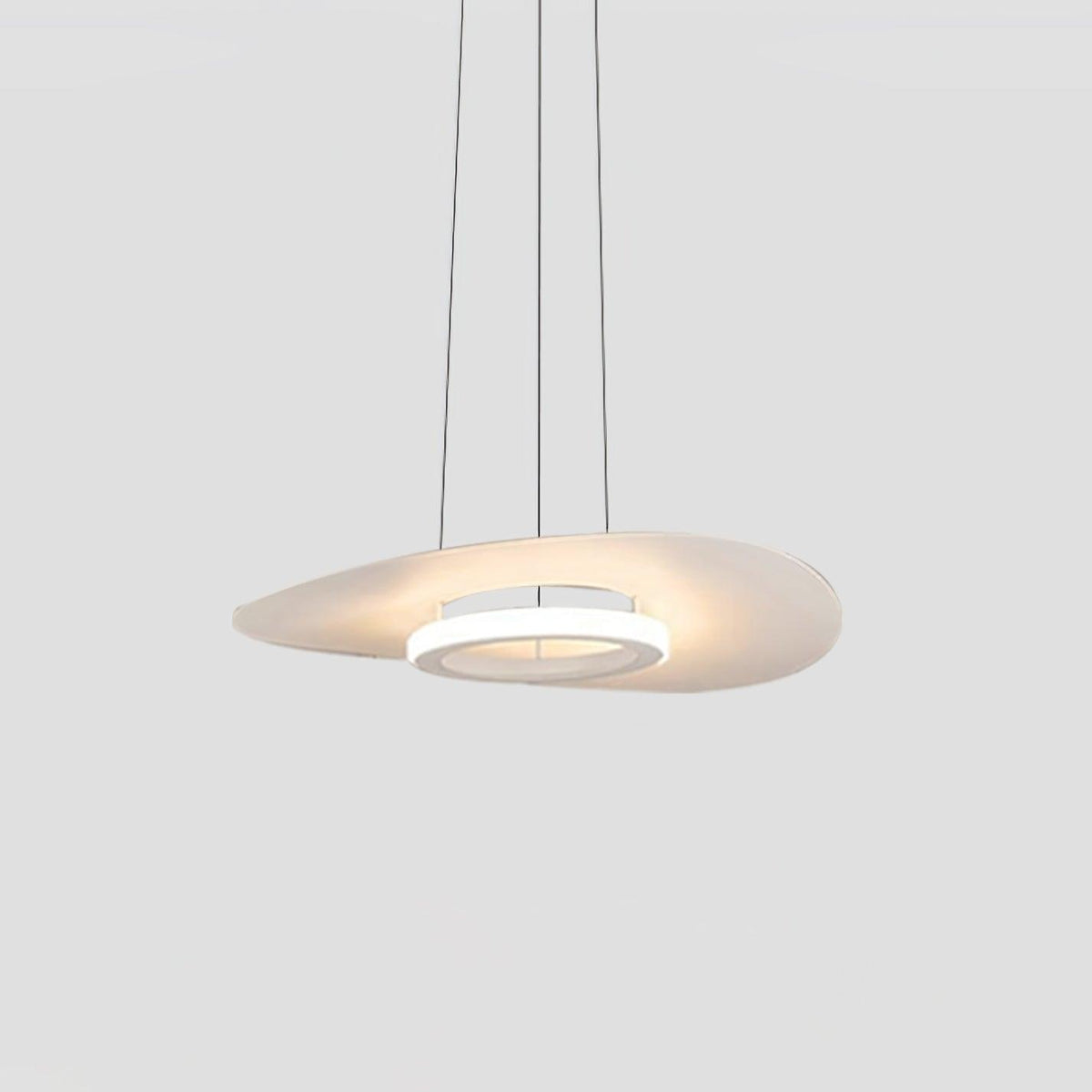 Woka lámpara colgante en aluminio minimalista con anillo UFO