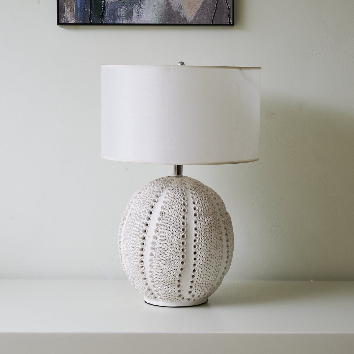 Sux lámpara de mesa de cerámica y tejido