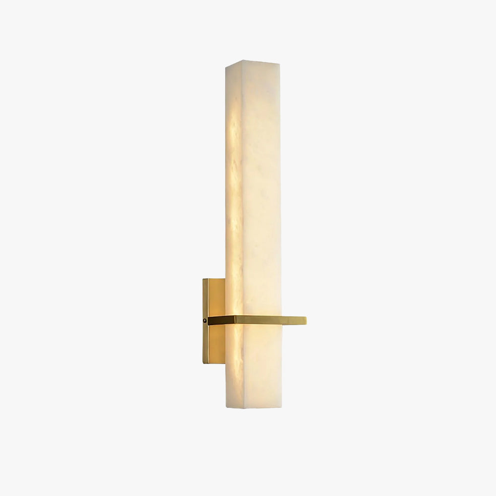 Eiriaya aplique de pared blanco alabastro latón moderno cuboide