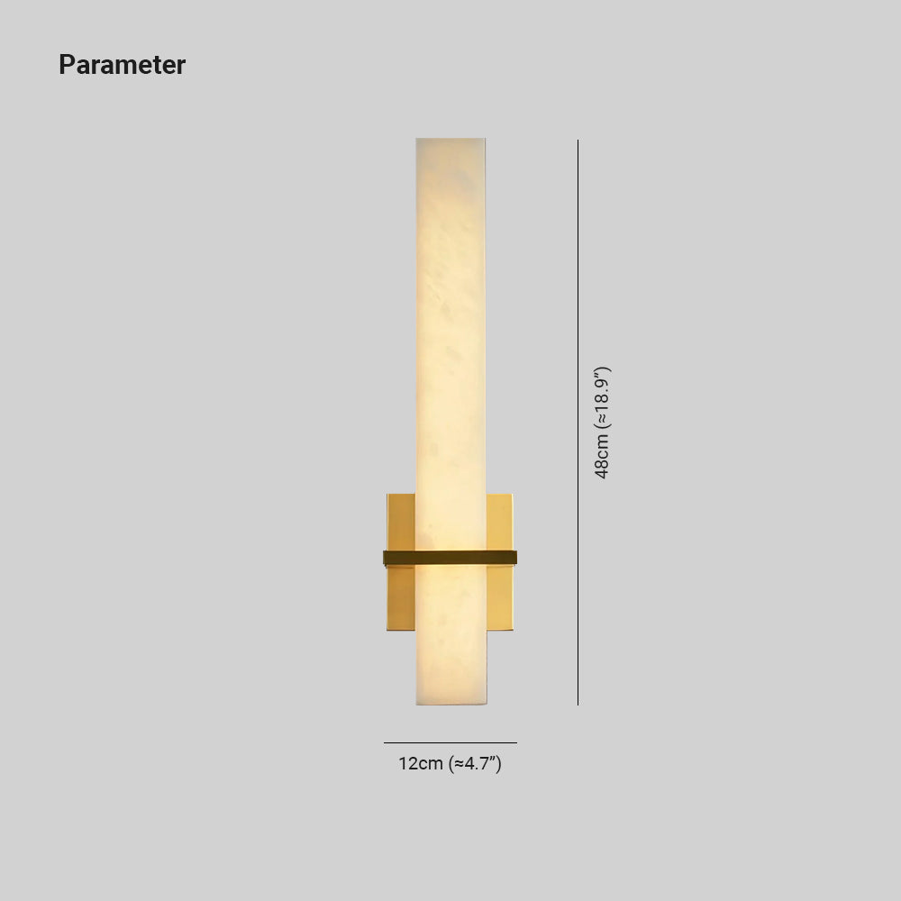 Eiriaya aplique de pared blanco alabastro latón moderno cuboide