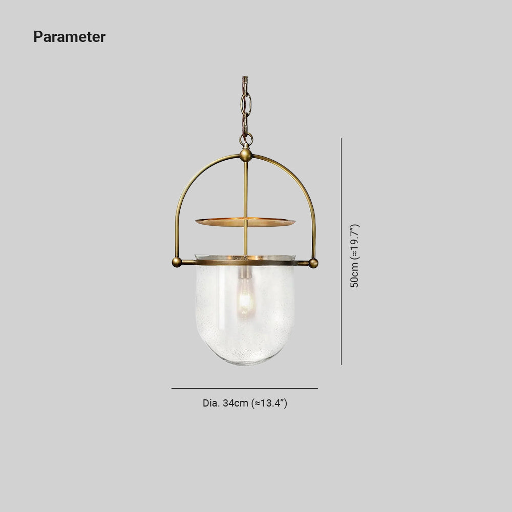 June Unusual  Glass Amber Clear Pendant Light