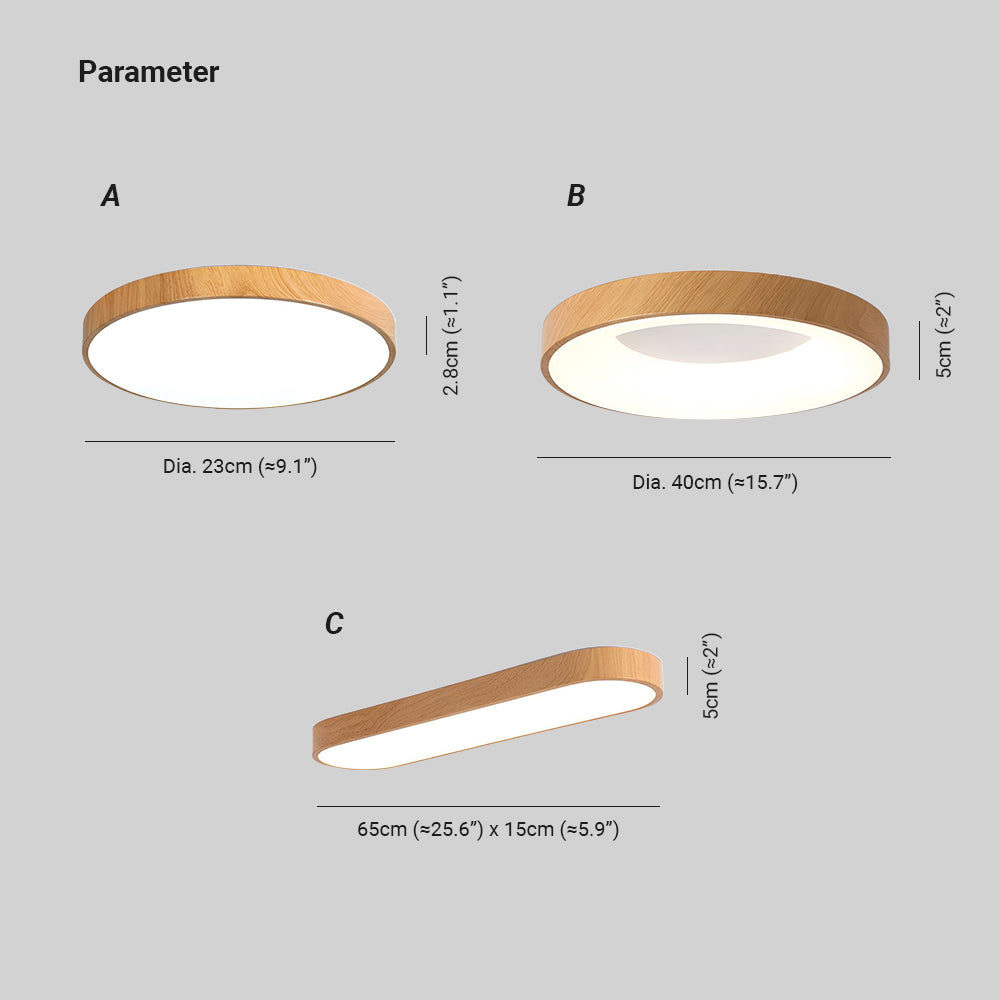Javlen lámpara de techo moderna minimalista redondo de madera