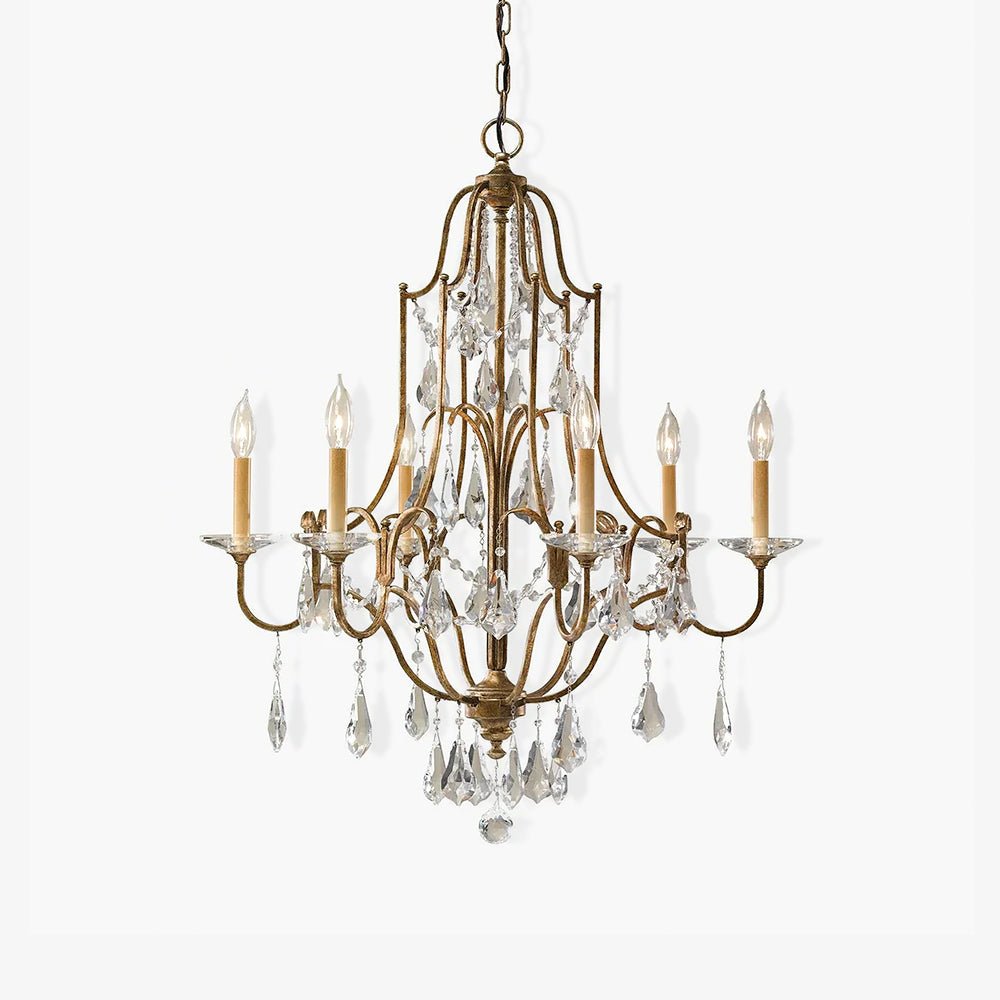 Mirok lámpara de araña de hierro con cristal estilo candelabro vintage
