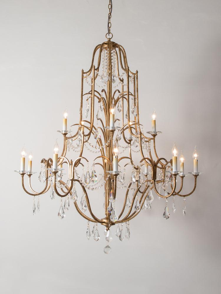 Mirok lámpara de araña de hierro con cristal estilo candelabro vintage