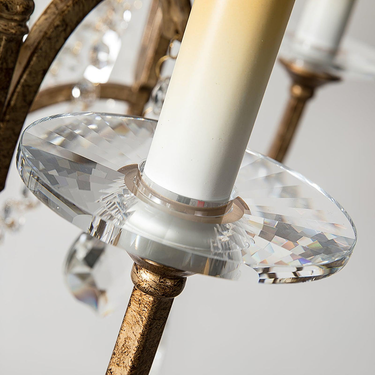 Mirok lámpara de araña de hierro con cristal estilo candelabro vintage