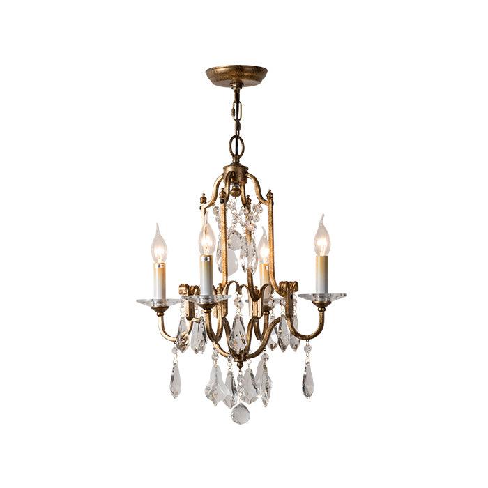 Mirok lámpara de araña de hierro con cristal estilo candelabro vintage
