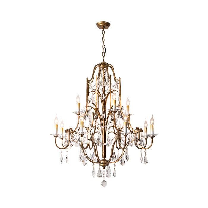 Mirok lámpara de araña de hierro con cristal estilo candelabro vintage