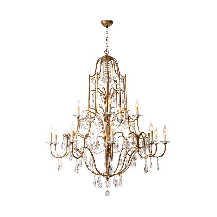 Mirok lámpara de araña de hierro con cristal estilo candelabro vintage