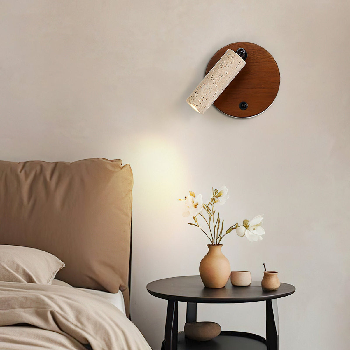 Aspen aplique de pared de travertino beige