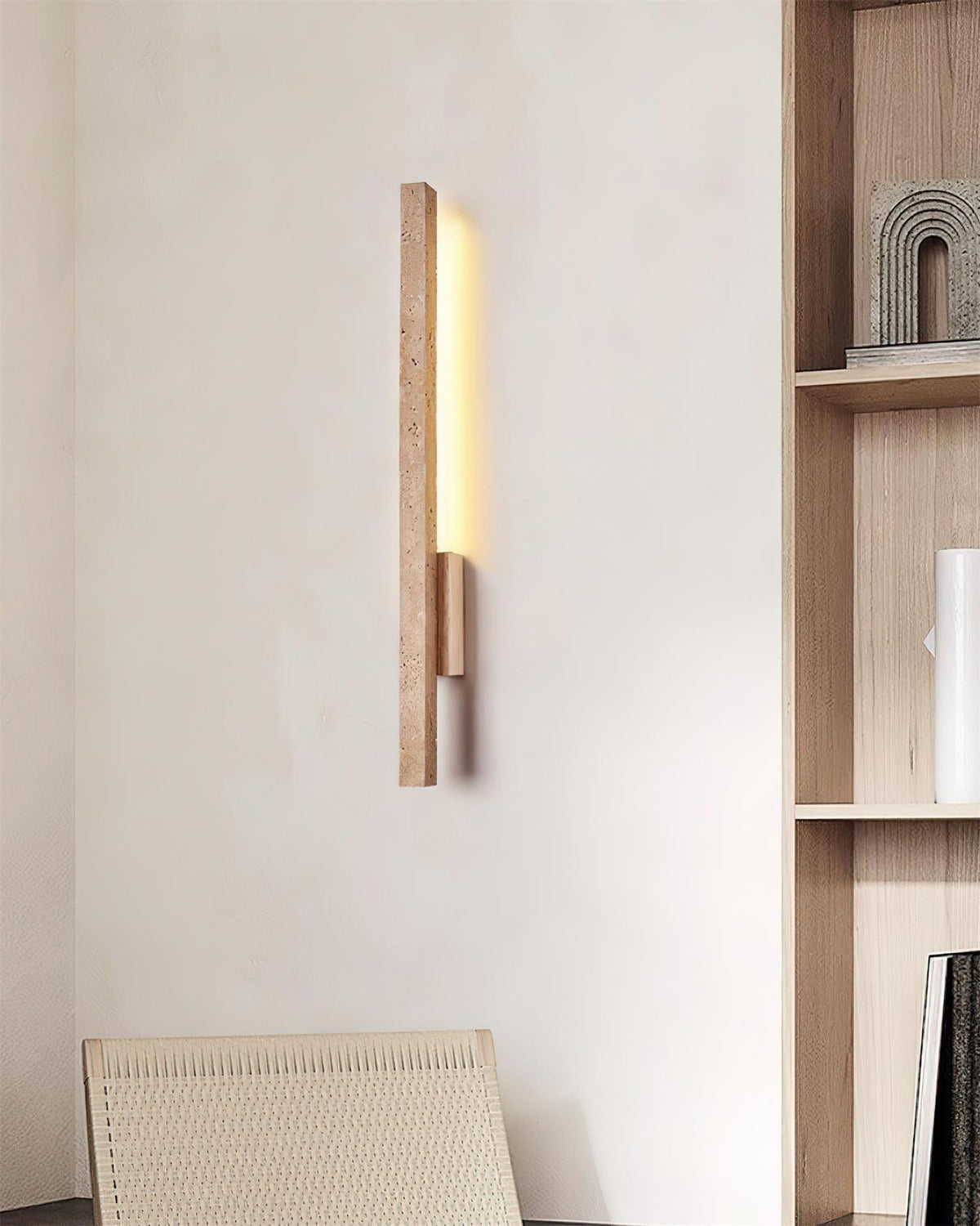 Corvella aplique de pared Slim lineal de travertino minimalista