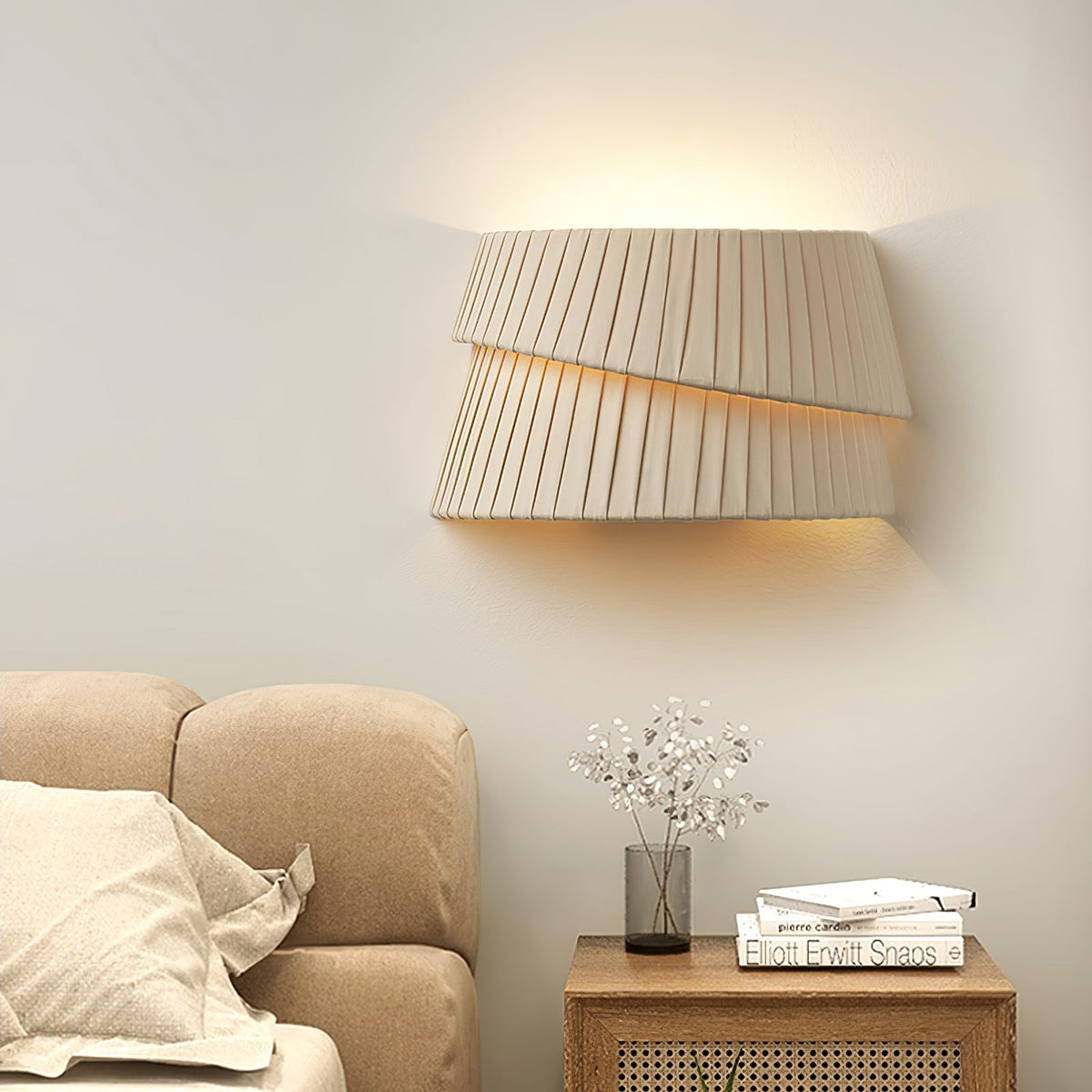 Cevelarae aplique de pared Premium nórdico con arte en tejido y diseño torsionado