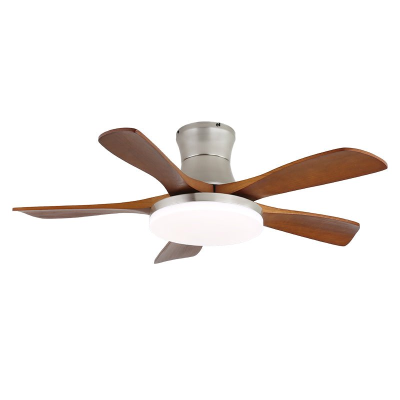Elveora ventilador de techo con luz moderno de latón y madera