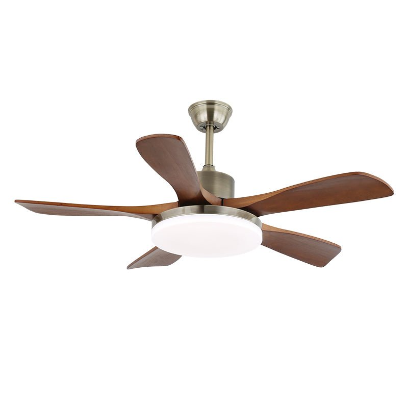 Elveora ventilador de techo con luz moderno de latón y madera