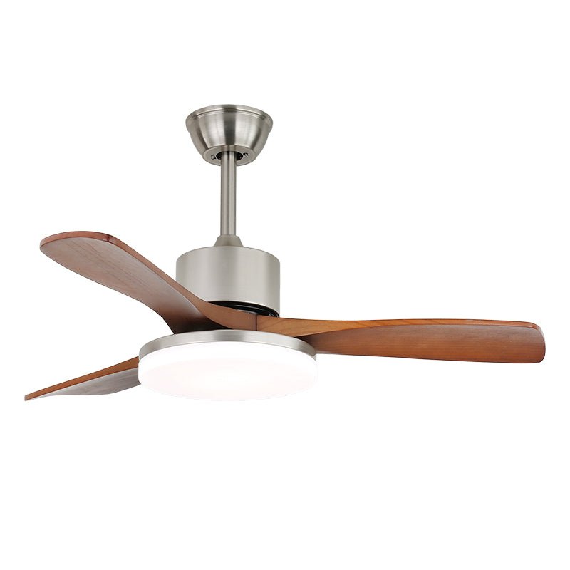 Elveora ventilador de techo con luz moderno de latón y madera