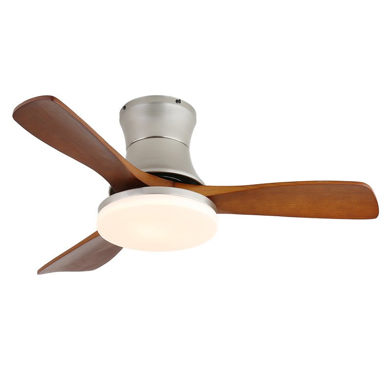 Elveora ventilador de techo con luz moderno de latón y madera