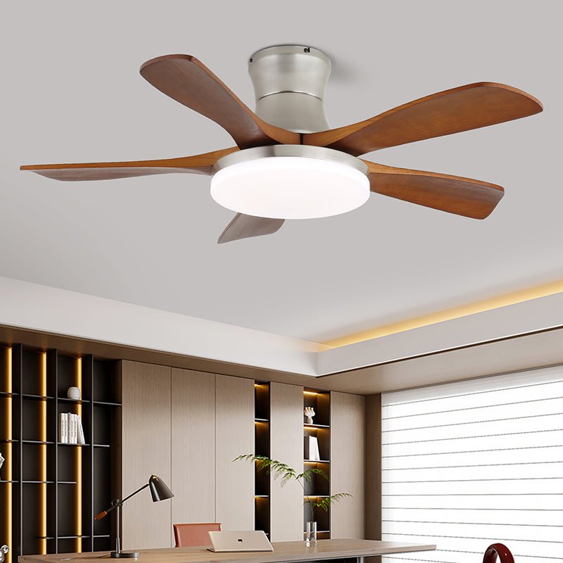 Elveora ventilador de techo con luz moderno de latón y madera