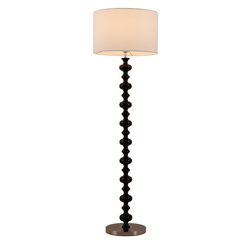 Eloisen lámpara de pie de madera y tela minimalista