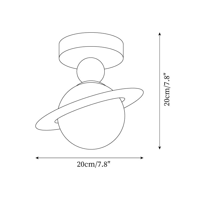 Selvian lámpara de techo roja y blanca Sputnik