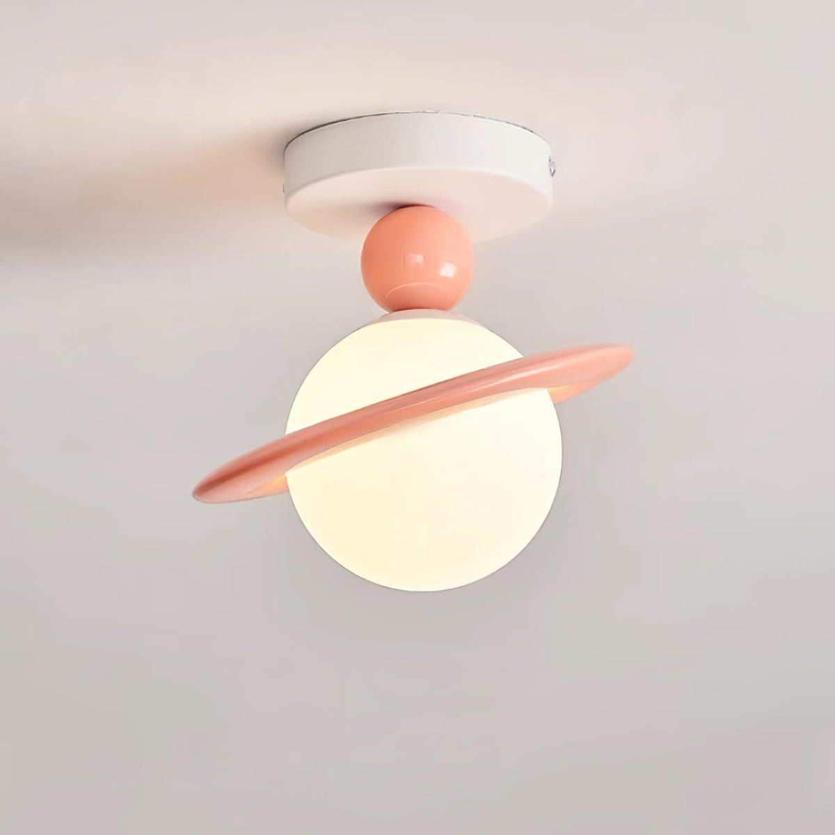 Selvian lámpara de techo roja y blanca Sputnik