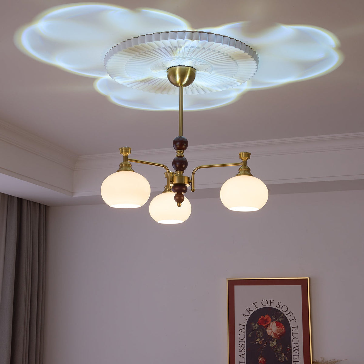 Aursolos lámpara de araña tradicional elegancia madera vidrio