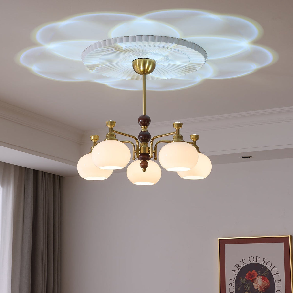 Aursolos lámpara de araña tradicional elegancia madera vidrio