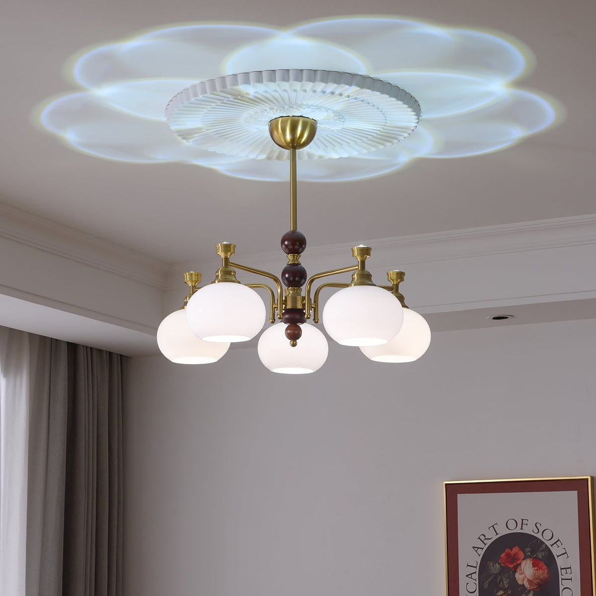 Aursolos lámpara de araña tradicional elegancia madera vidrio