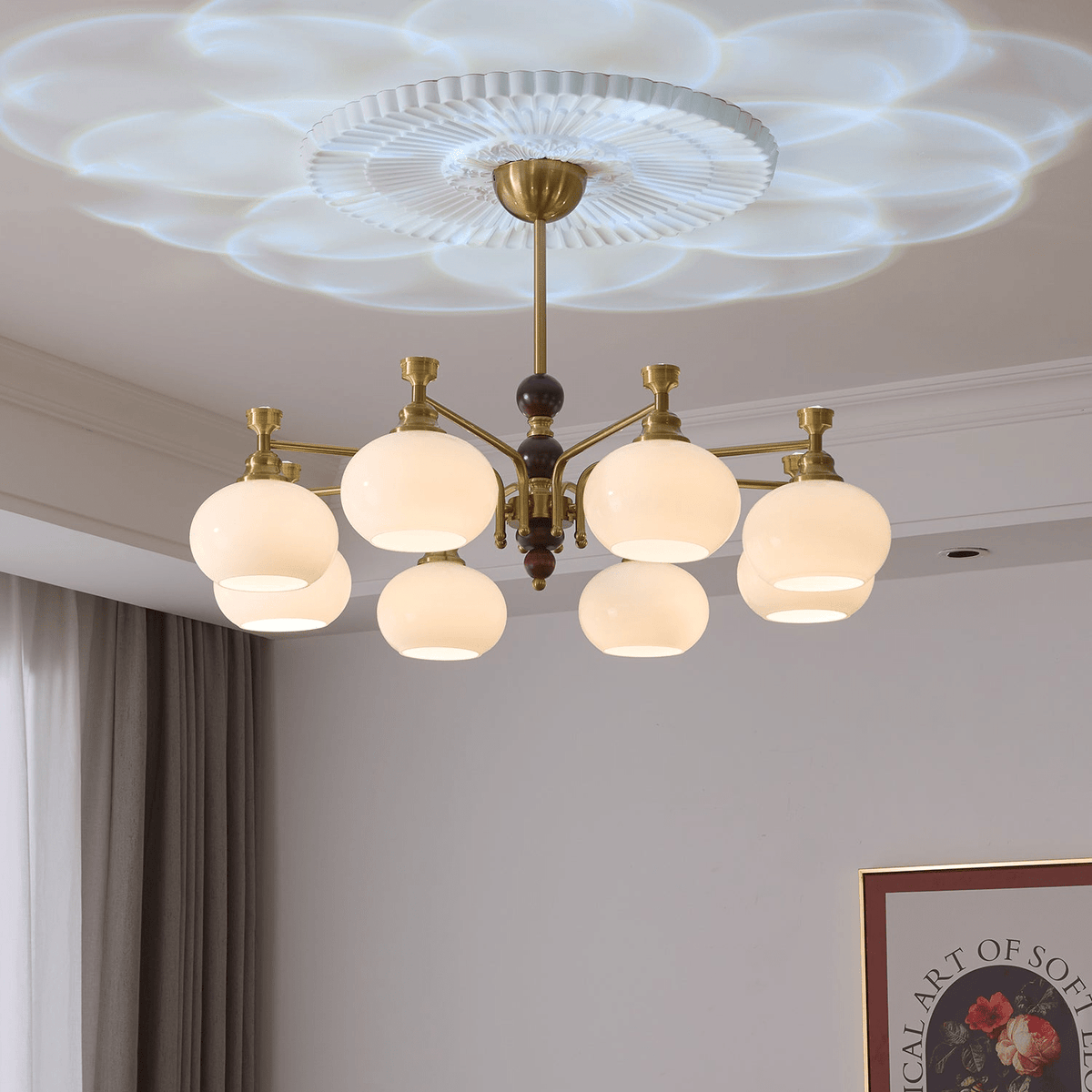 Aursolos lámpara de araña tradicional elegancia madera vidrio