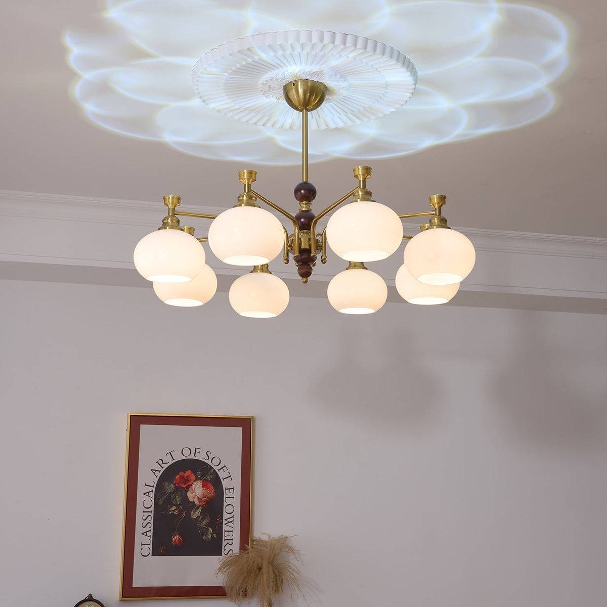 Aursolos lámpara de araña tradicional elegancia madera vidrio